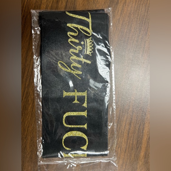 Thirty Fucking Six Sash,Gold Glitter Lettering - Picture 5 of 6